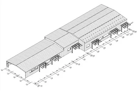 Здание склада кондитерских изделий размерами 24,00х91,74х5,80 м