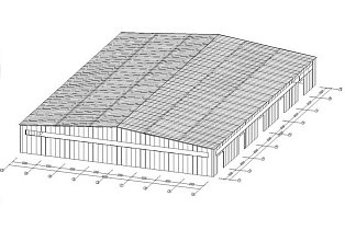 Здание склада с трехэтажным АБК размерами 48,00х68,00х9,60 м