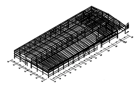 Производственное здание для металлообработки с АБК размерами 40,00х90,60х7,20 м
