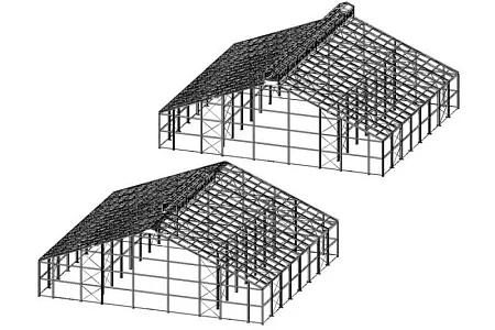 Здание коровника для агрокомбината "Снов" размерами 35,00х97,20х4,20 - 2 комплекта