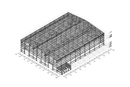 Цех металлоконструкций (3-х пролетное производственное здание с подкрановыми балками и пристройкой) размерами 45,00х60,00х12,00 м